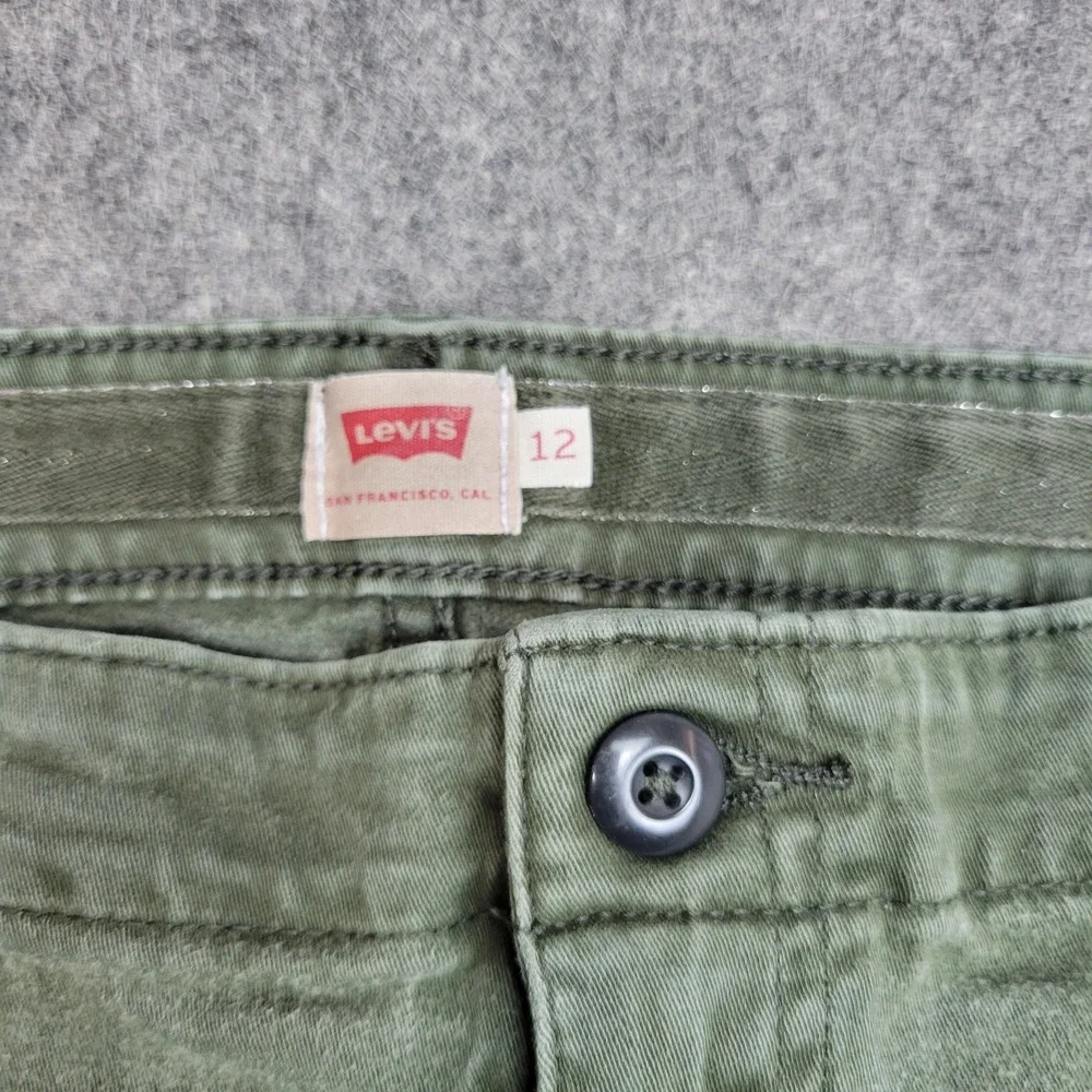Levis Pants Womens 12 Green Casual Mid Rise Comfort Fit Straight Leg Preppy